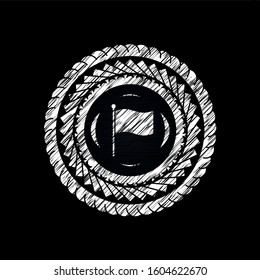 flag icon with chalkboard texture