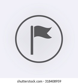 Flag icon in circle . Vector illustration