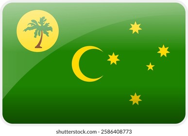 Flag Icon of Cocos Island Country,National Vector Flag Iconic Symbol and Colors of Cocos island flag.