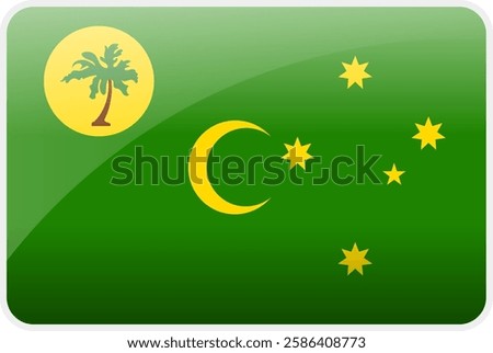 Flag Icon of Cocos Island Country,National Vector Flag Iconic Symbol and Colors of Cocos island flag.