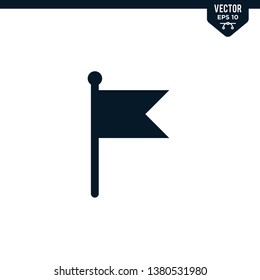 Flag icon collection in glyph style, solid color vector