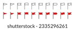 Flag icon collection. Flag pole icon. Flag pennant icons collection. EPS 10