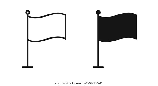 Colección del icono de la bandera para UI en el fondo blanco