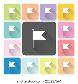 Flag Icon color set vector illustration.