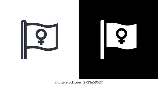 Conceito de ícone de sinalizador com plano de fundo preto-e-branco. Ilustração vetorial.