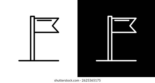 Ícone de sinalizador traçado de conceito no plano de fundo branco