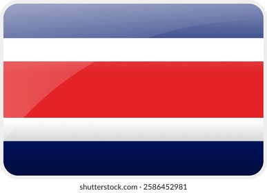 Flag Icon of Costa Rica Country,National Vector Flag Iconic Symbol and Colors of Costa Rica flag.