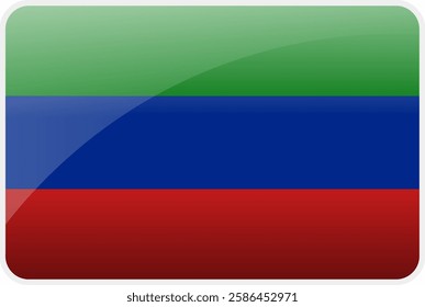 Flag Icon of Dagestan Country,National Vector Flag Iconic Symbol and Colors of Dagestan flag.