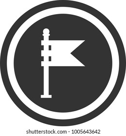 Flag icon , dark circle sign design