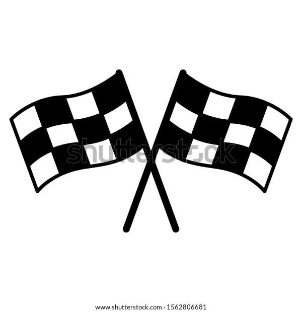 Flag icon design. Black and white\
flag icon in trendy flat style design. Vector\
illustration.