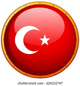 Diseño de iconos de bandera para la ilustración de Turquía