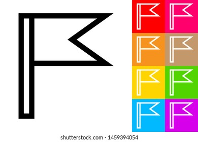 Flag Icon With Different Color Background