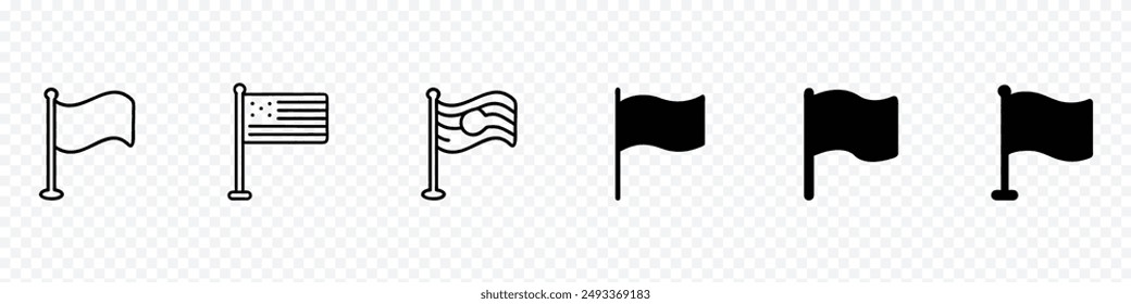 Flag Icon, Different flag icons set. Flag icon collection. Flags pole icon. Flag pennant icons, Set of flags different shapes icons flat illustration