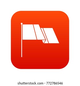 Flag icon digital red for any design isolated on white vector illustration