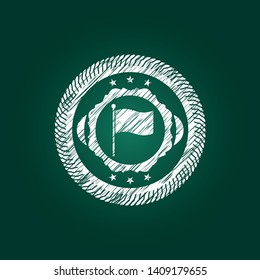 flag icon drawn with chalkboard texture