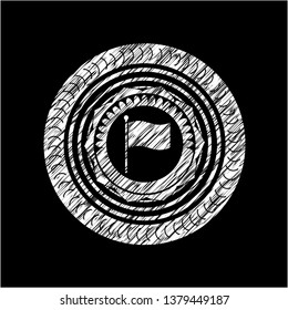 flag icon drawn on blackboard
