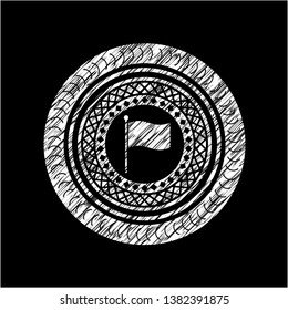 flag icon drawn on blackboard