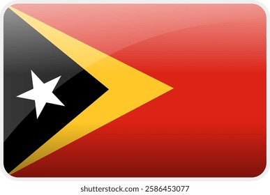 Flag Icon of East Timor Country,National Vector Flag Iconic Symbol and Colors of East Timor flag.