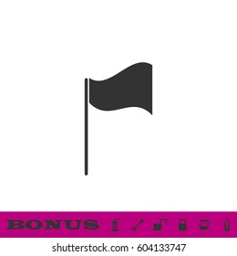 Flag icon flat. Black pictogram on white background. Vector illustration symbol and bonus button