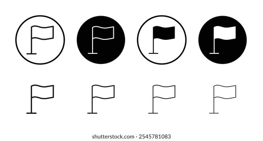 Flag icon flat line symbol set.