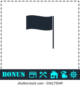 Flag icon flat. Simple vector symbol and bonus icon