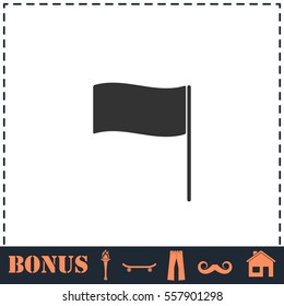 Flag icon flat. Simple vector symbol and bonus icon