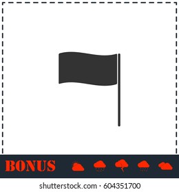 Flag icon flat. Simple vector symbol and bonus icon