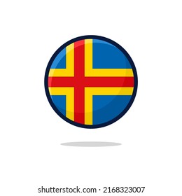 Icono de la bandera de Åland. Estilo plano de la bandera de Åland aislado en un fondo blanco - vector de stock.