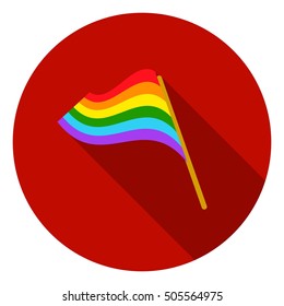 Flag icon in flat style isolated on white flat. Gay symbol vector illustration.