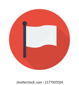flag icon in flat style with long shadow, isolated vector illustration on white transparent background