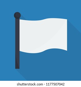 flag icon in flat style with long shadow, isolated vector illustration on blue transparent background