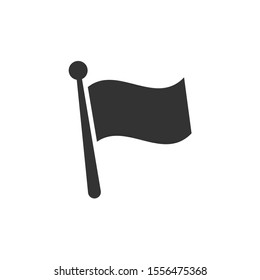 Flag icon in flat style. Pin vector illustration on white isolated background. Flagpole business concept.