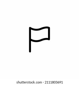 Flag icon in flat style. Pin vector illustration on white isolated background. Flagpole business concept.
