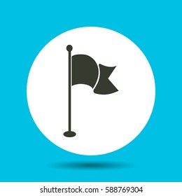 Flag icon. Flat vector illustration in black on white background.