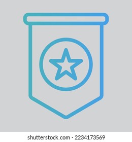 Flag icon in gradient style, use for website mobile app presentation
