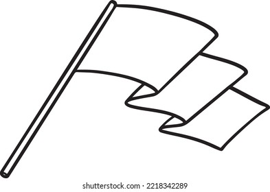 flag icon with handdrawn doodle cartoon style vector