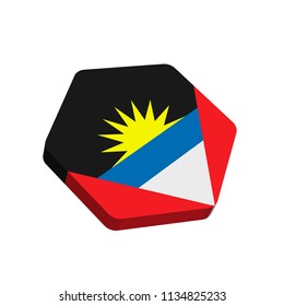 flag icon Hexagon of antigua-and-barbuda