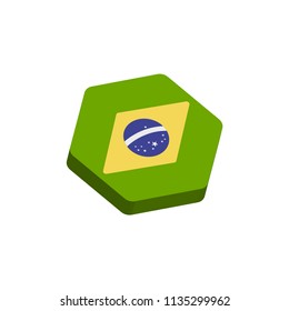 flag icon Hexagon of brazil