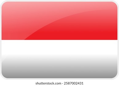 Flag Icon of Indonesia Country,National Vector Flag Iconic Symbol and Colors of Indonesia flag.