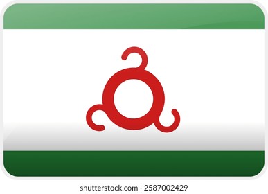 Flag Icon of Ingushetia Country,National Vector Flag Iconic Symbol and Colors of Ingushetia flag.