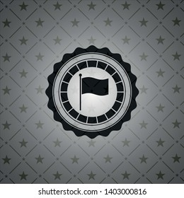 flag icon inside black emblem. Vintage.