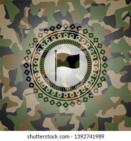 flag icon inside camouflage emblem
