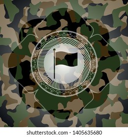 flag icon inside camouflaged emblem