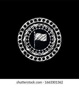 icono de bandera dentro del emblema de la pizarra