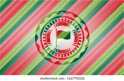 flag icon inside christmas badge.