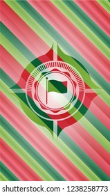flag icon inside christmas badge background.