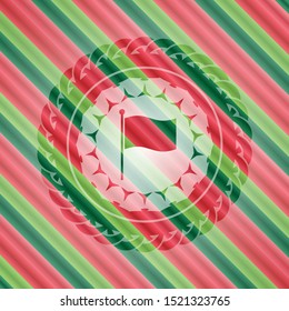 flag icon inside christmas colors emblem.