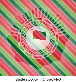 flag icon inside christmas emblem background.