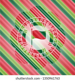 flag icon inside christmas style badge..