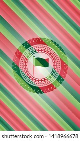 flag icon inside christmas style badge..